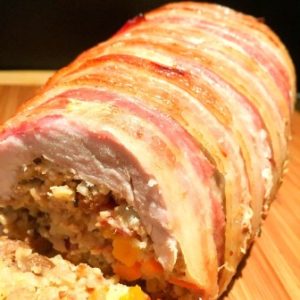 Bacon-Wrapped Stuffed Pork Tenderloin
