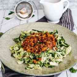 High-Protein Vegan Zucchini Bolognese
