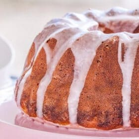 Rhubarb Bundt Cake with Rhubarb Icing