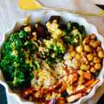 Rainbow Bowl with Turmeric Tahini Sauce