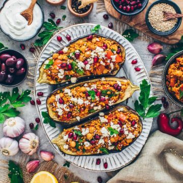 Turkish Stuffed Eggplants (Vegan)
