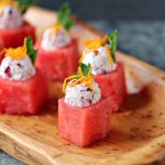 Watermelon Cups with Cranberry Mascarpone