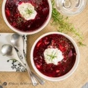 Beet-Cabbage Borscht Soup
