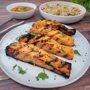 Grilled Crispy Skin Miso Salmon