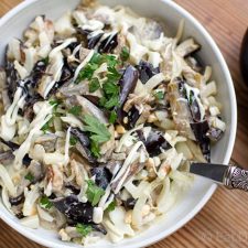 Fried Eggplant Salad With Creamy Dressing