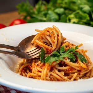 The Classic Tomato Spaghetti with Basil & Parmesan