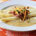 White Asparagus with Speck in Orange Chervil Cream Sauce