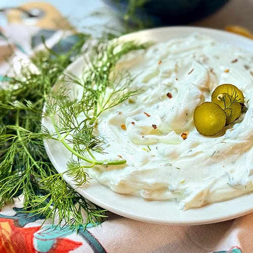 2 Minute Greek Yogurt Pickle Dip