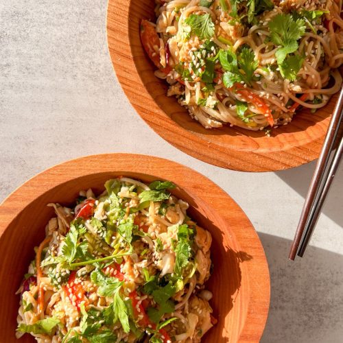 Thai Peanut Chicken Pasta Salad