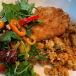 Marinated Chicken, Quinoa & Vegetable Melange and Green Salad