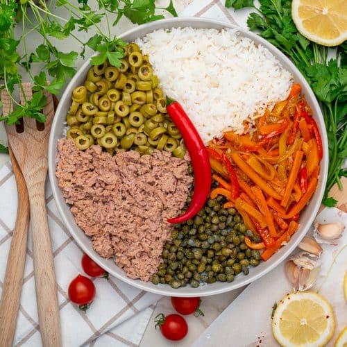 Colorful Summer-like Tuna Rice Salad