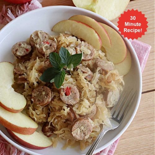 Sausage with Apple Sauerkraut