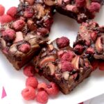 Raspberry Rhubarb Chocolate Brownies