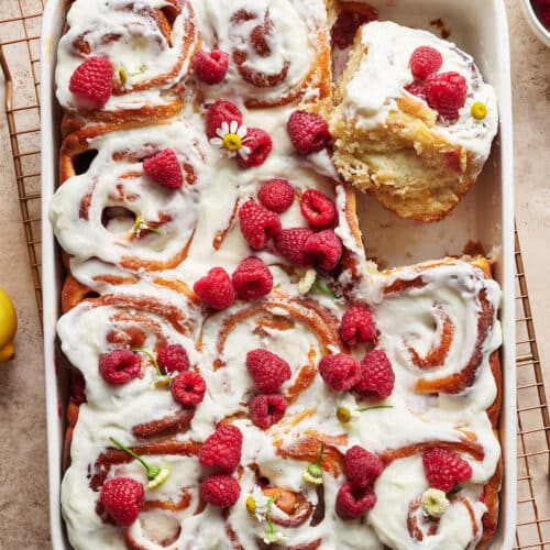 Lemon Raspberry Cinnamon Rolls
