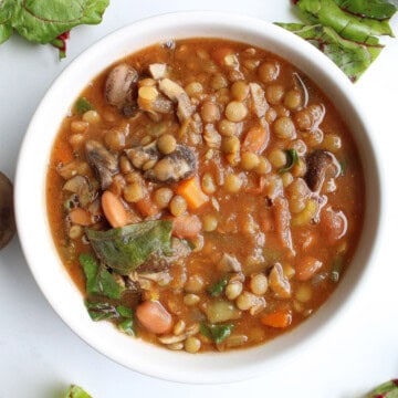 Crock Pot Vegetable Soup with Lentils [Vegan]