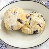Easy Blueberry Scones with Lemon Butter Glaze