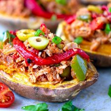 Spanish Tuna Stuffed Sweet Potatoes