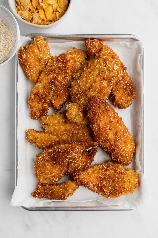 Sesame Cornflake Chicken Cutlets