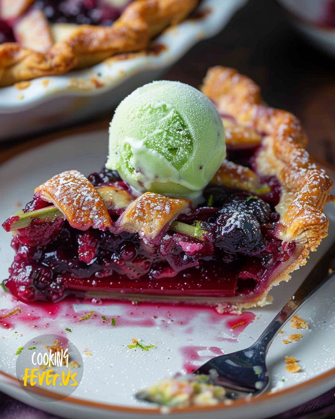 Rhubarb Mulberry Pie