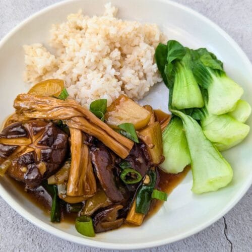 Vegan Braised Yuba with Mushrooms