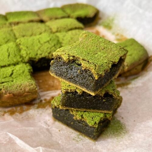 Matcha Mochi Brownies