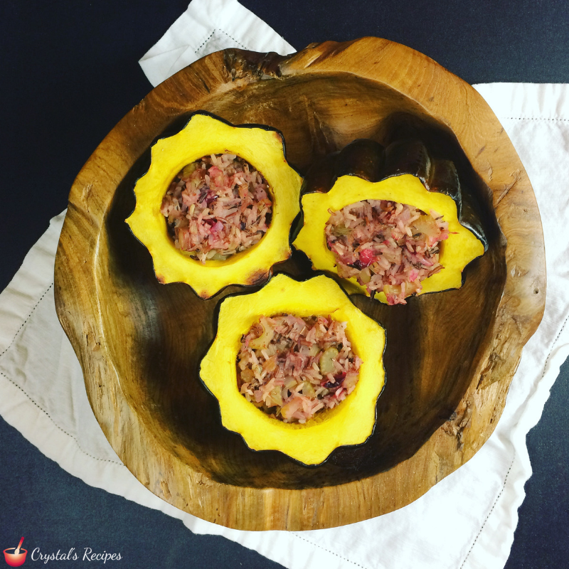 Wild Rice Stuffed Acorn Squash