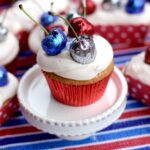Glittery Maraschino Cherry Cupcakes