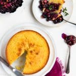 Sweet Corn Cake with Blueberry Compote
