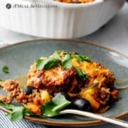 Paleo Spaghetti Squash Pizza Bake