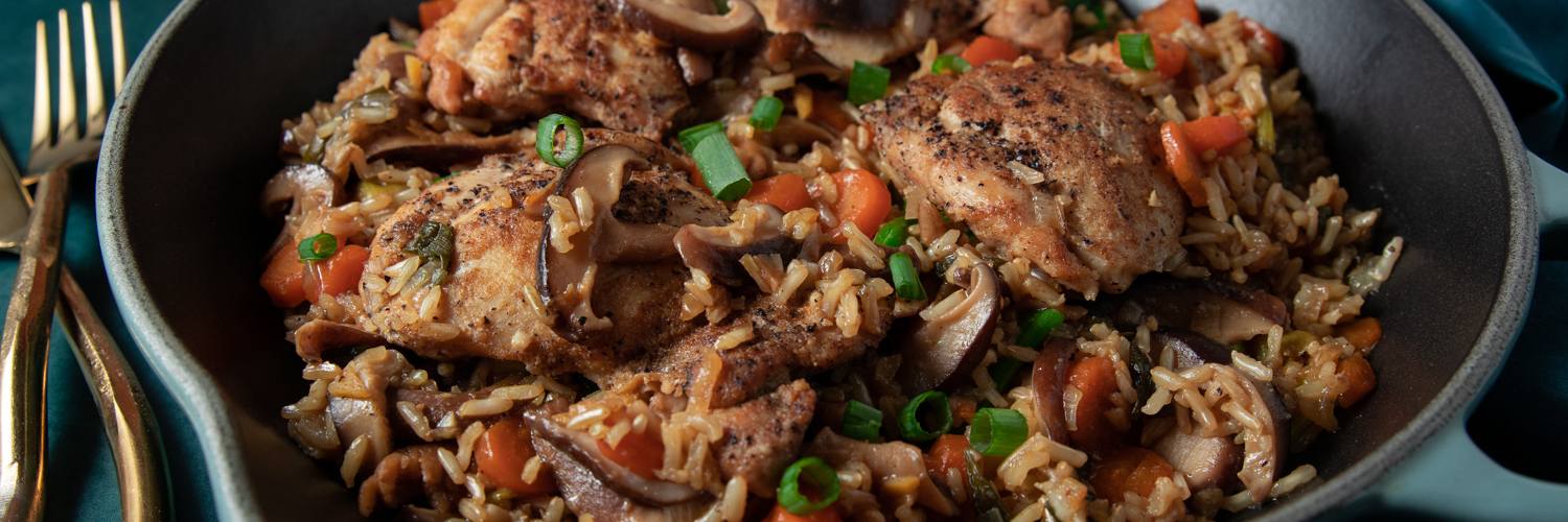 One-Skillet Chicken in Ginger Rice