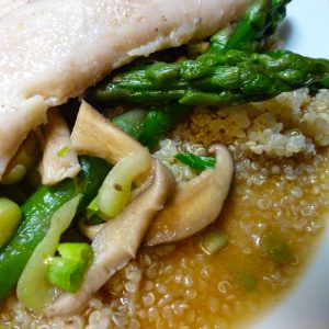 Cod in Green Tea Broth with Quinoa