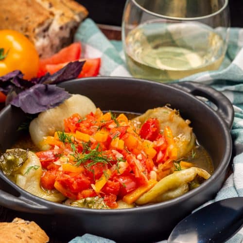 Roasted Green Peppers with Tomato Sauce