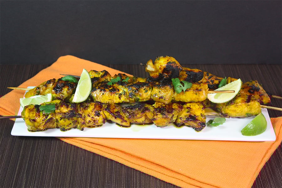 Turmeric Chicken Kebabs