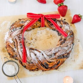 Strawberry & Chocolate Chip Christmas Wreath