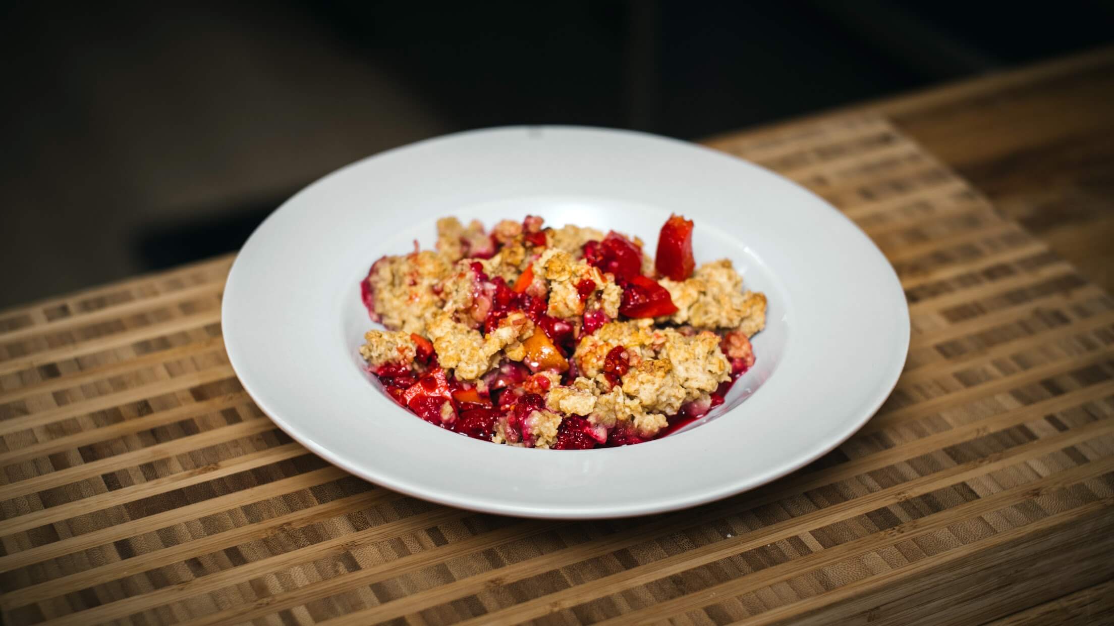 Apple and Raspberry Crumble