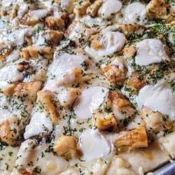 Garlic Chicken Alfredo Pizza