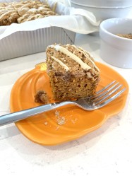 Pumpkin Streusel Coffee Cake with Maple Glaze