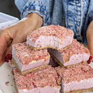 Homemade Strawberry Shortcake Ice Cream Bars (Dairy-free)