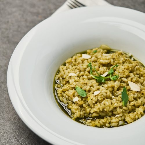Vegan Pesto Risotto with White Wine