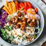 Spring Roll Bowl with Baked Tofu