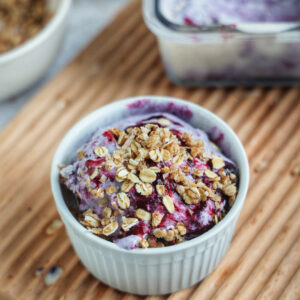 Healthy blueberry crisp ice cream (vegan, paleo)
