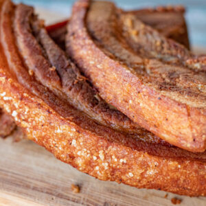 Chicharrones – Dominican Fried Pork Belly with Yuca and Onion Relish