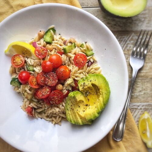 Greek-Inspired Vegan Orzo Salad
