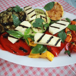 Mediterranean Grilled Vegetables and Halloumi Salad