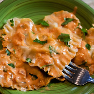Lobster Shrimp Ravioli in Brown Butter Crab Sauce