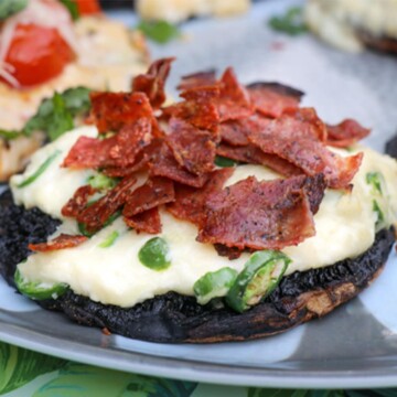 Cheesy Grilled Portobello Mushrooms with Salami