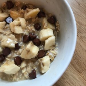 Banana & Chocolate Chip, Peanut Butter Oatmeal Bowl