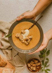 Creamy wild mushroom soup