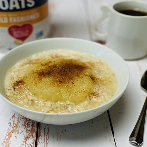 3-Minute Applesauce Cinnamon Protein Oatmeal