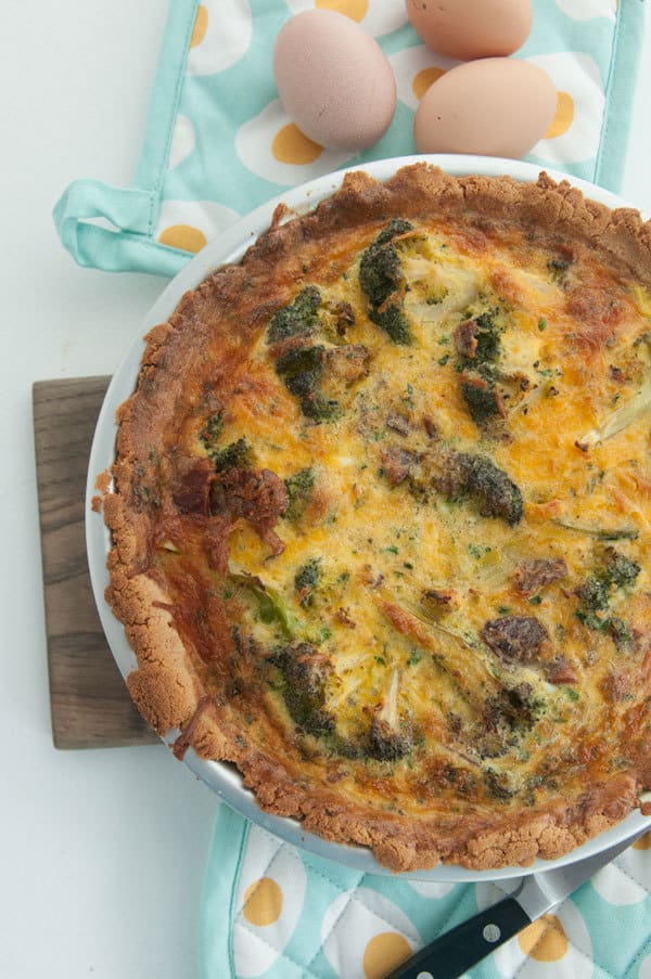 Keto Broccoli Bacon Cheese Quiche